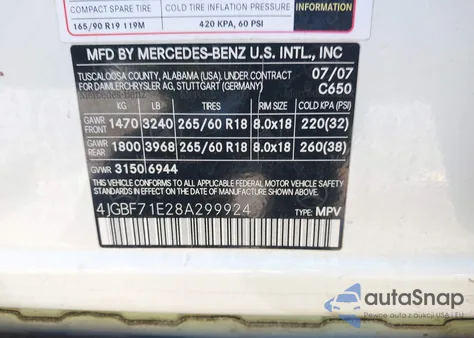 2008 Mercedes-Benz Gl 450 4Matic from USA, damaged, VIN 4JGBF71E28A299924